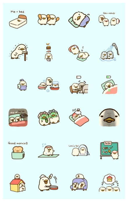 mini DUCKOO at Home WhatsApp Sticker PNG
