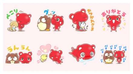 COSUKE × TANURO × baby animals WhatsApp Sticker PNG