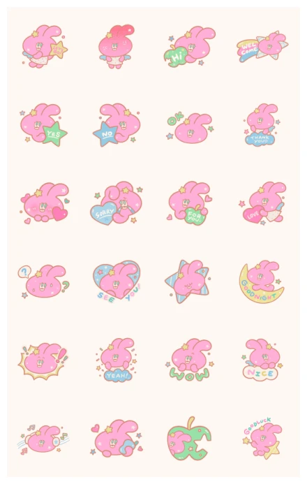 Bunny Star Carrot WhatsApp Sticker PNG