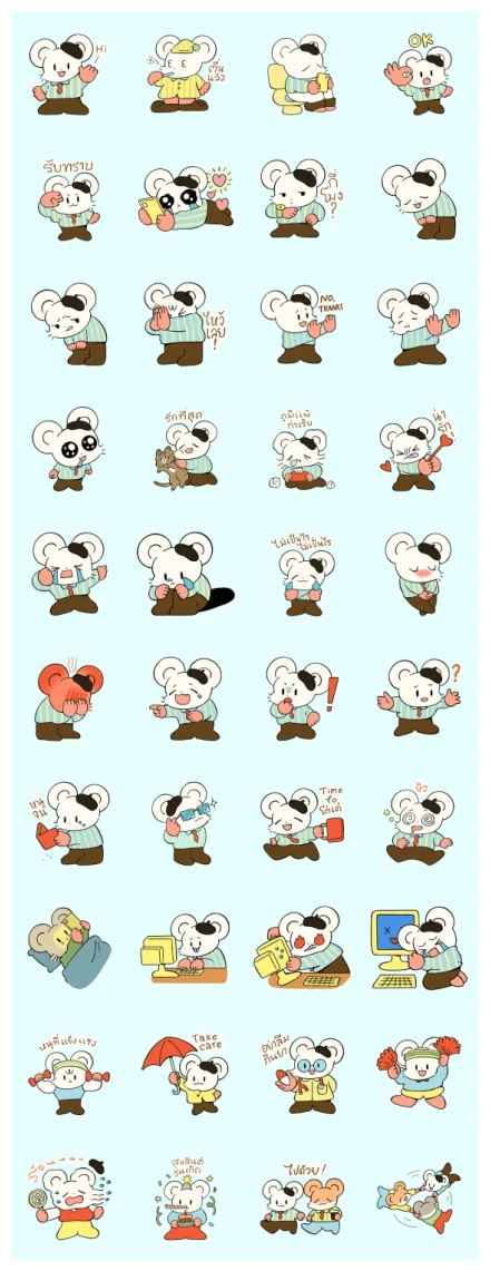 Monning the White Hamster WhatsApp Sticker PNG