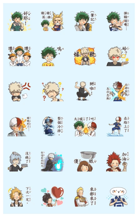My Hero Academia x Textbook Goes Koo-koo WhatsApp Sticker PNG