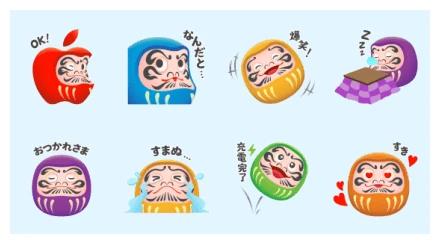 Apple Daruma Stickers WhatsApp Sticker PNG