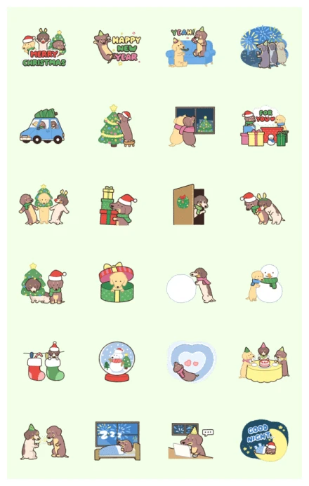 Coco & the Sausage Friends: Festive Time WhatsApp Sticker PNG