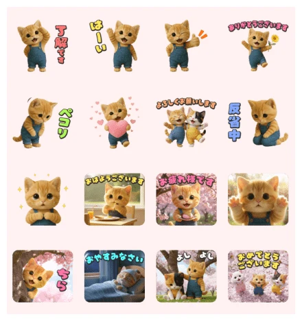 Tama-nyan's ×LINE Part Time Jobs WhatsApp Sticker PNG