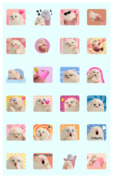 Blossom Seal's Little Feelings WhatsApp Sticker PNG
