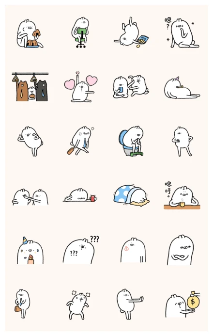 Ugly Rabbit-Daily Life WhatsApp Sticker PNG