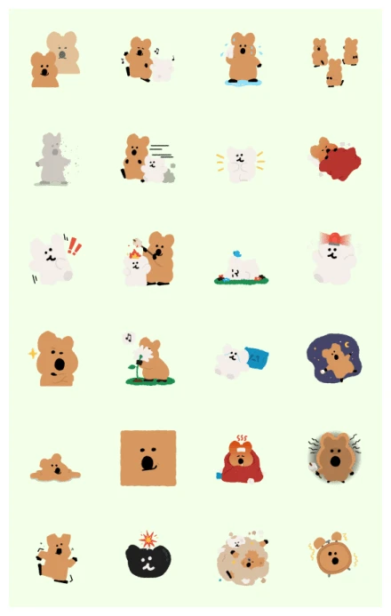 QUOKKA & BOBO's Day Full of Feelings WhatsApp Sticker PNG