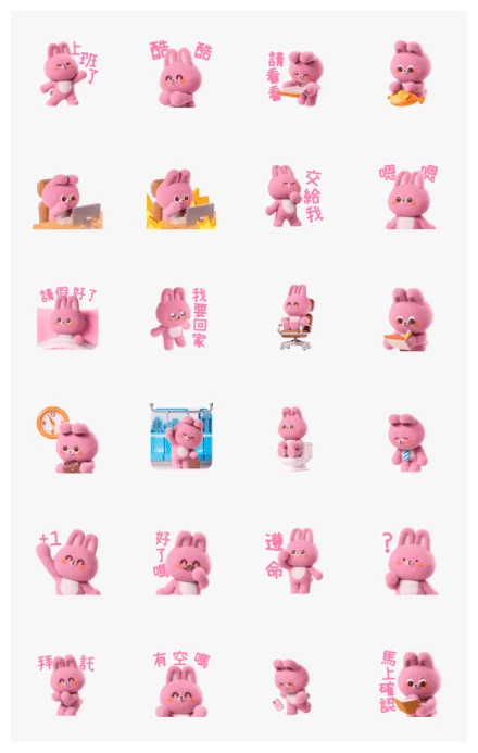 Bunny Hard at Work WhatsApp Sticker PNG