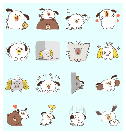 Meet BROWN's New Friends! WhatsApp Sticker PNG