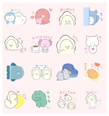 Tsuburana Hitomino Nakamatachi × LINEMO WhatsApp Sticker PNG