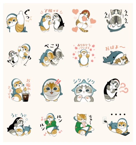 Shark Meow×Seven-Eleven WhatsApp Sticker PNG