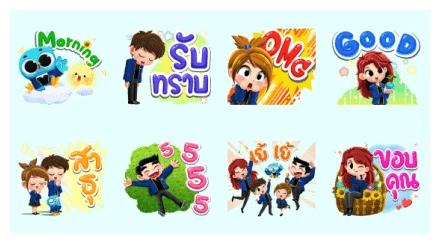 G-LO Man & Family Everlasting Green WhatsApp Sticker PNG