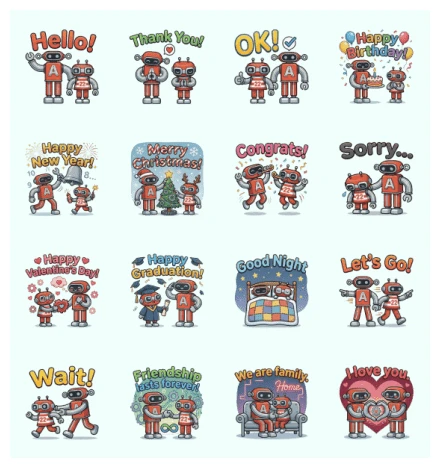 Robots A22 Official LINE Stickers WhatsApp Sticker PNG