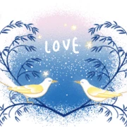 Birds Whispering Love on a Starry Night Birds Whispering Love on a Starry Night